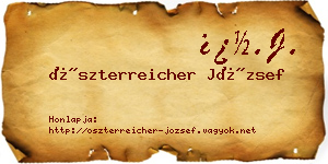 Öszterreicher József névjegykártya